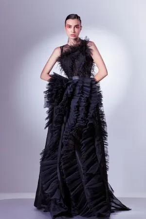 Sleeveless A-line Tulle Dress