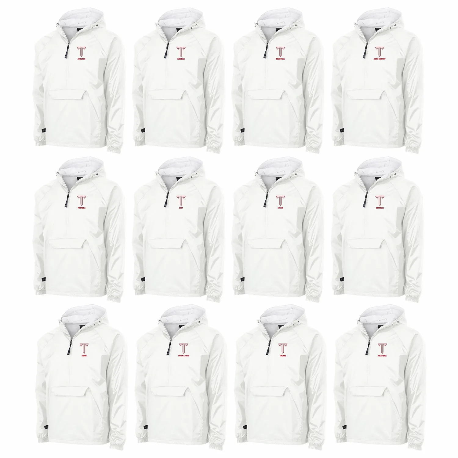 Troy Power T Athletics Lined Windbreaker - Choice of Sport - White