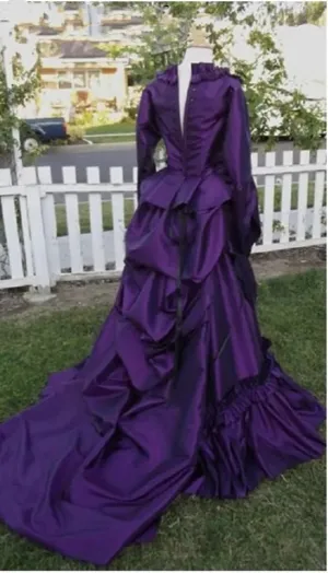 Victorian Satin Bustle Wedding Gown All Sizes/Colors