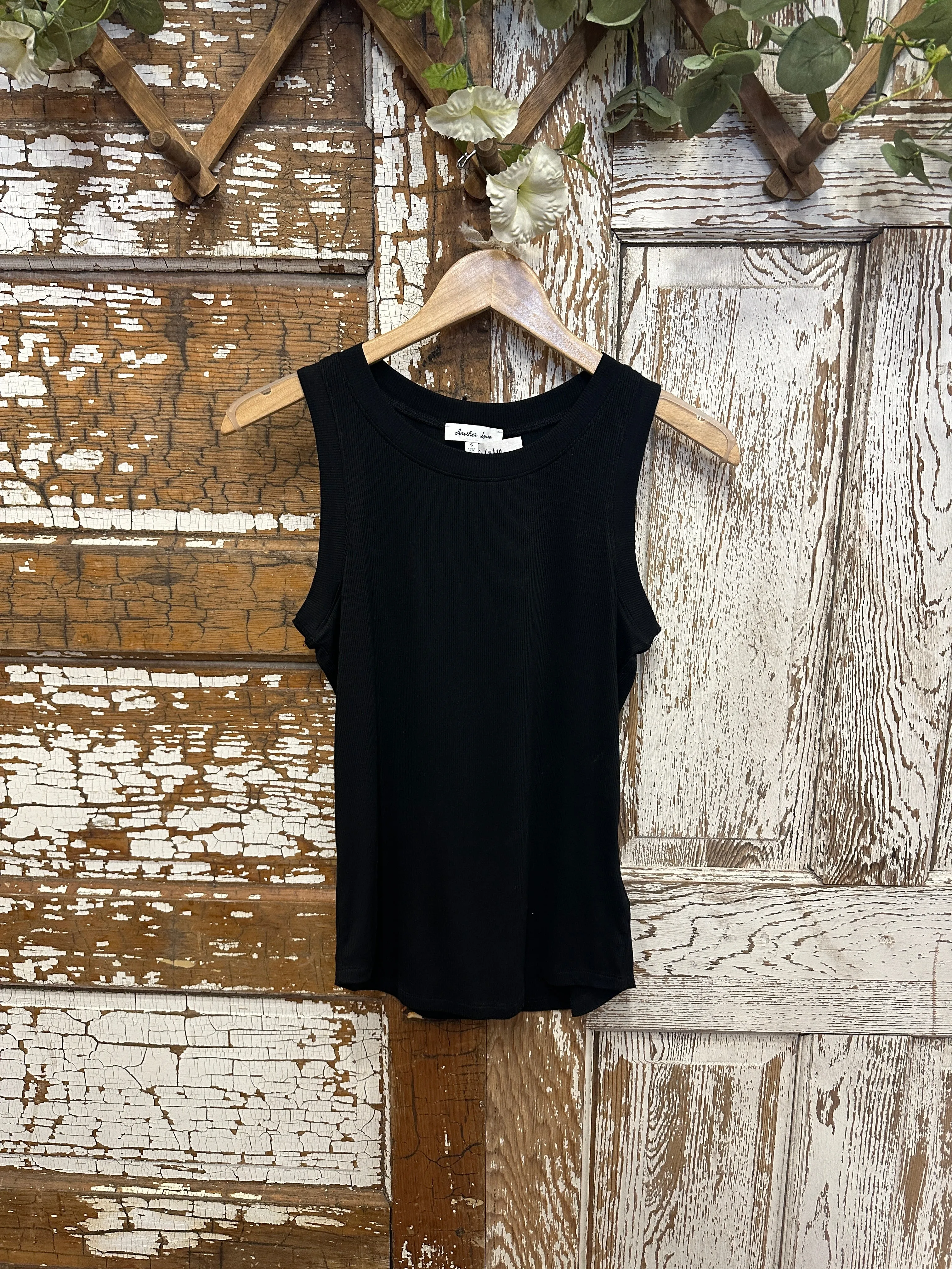 White Micro Ribbed Tank: Small - XL