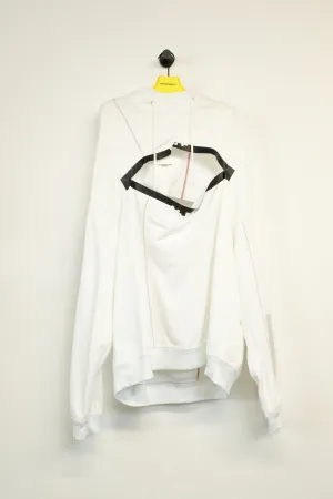 White Monster Shaped Sweatshirt Slashed Oversized Hoodie