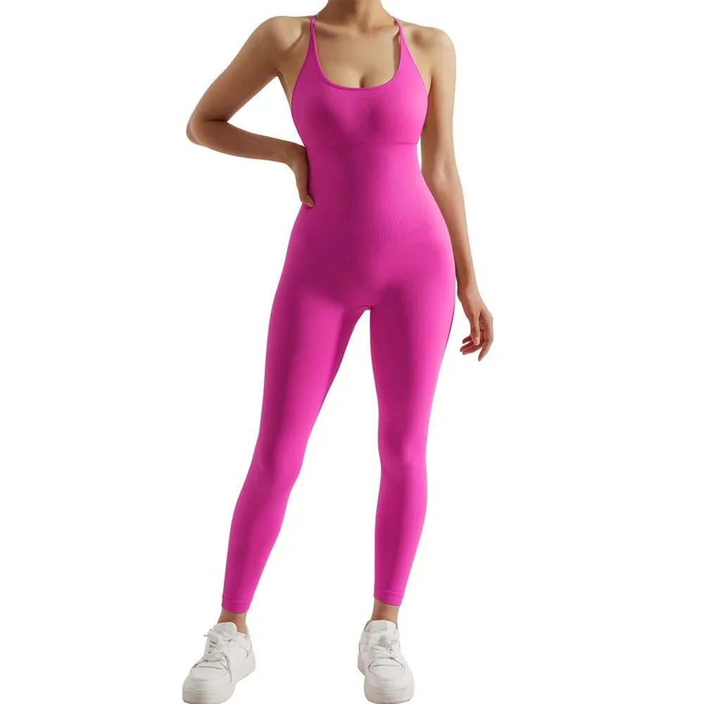 Women’s Bodycon Jumpsuit – Sleek Sleeveless All-in-One Fitness & Casual Activewear