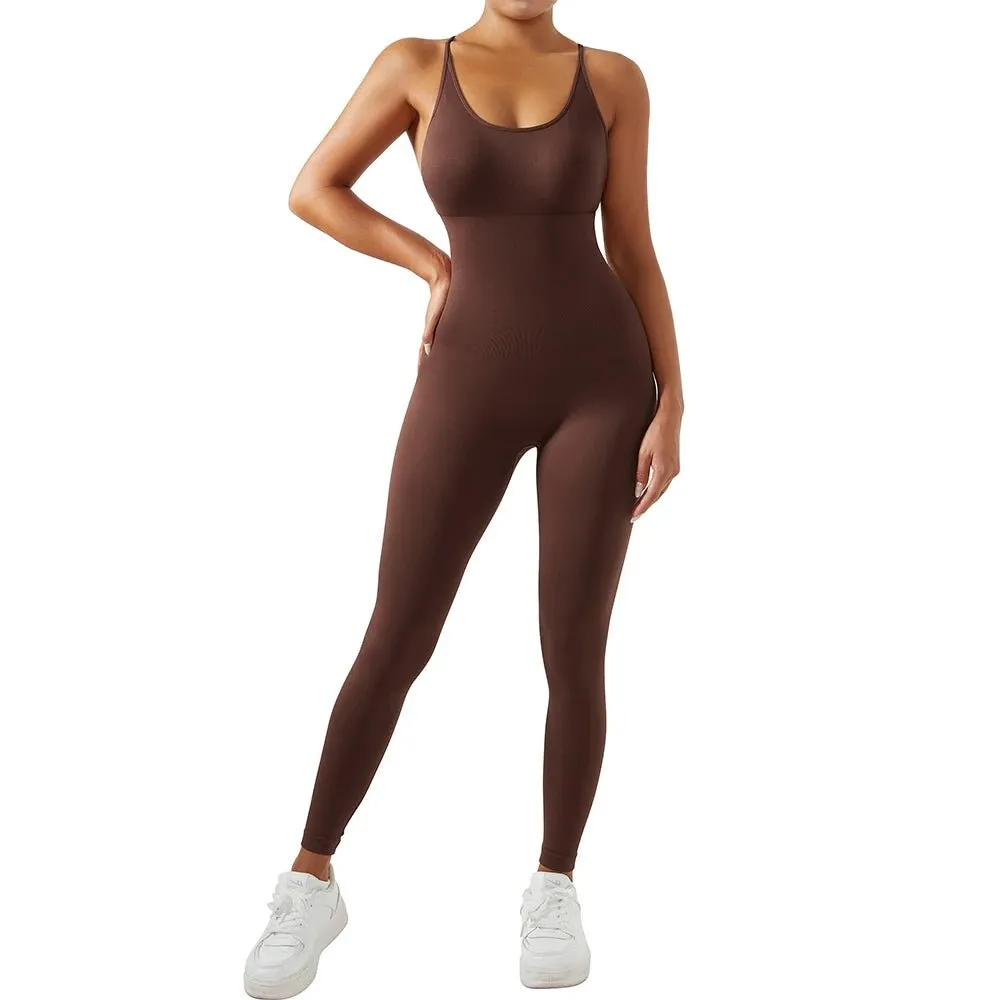 Women’s Bodycon Jumpsuit – Sleek Sleeveless All-in-One Fitness & Casual Activewear