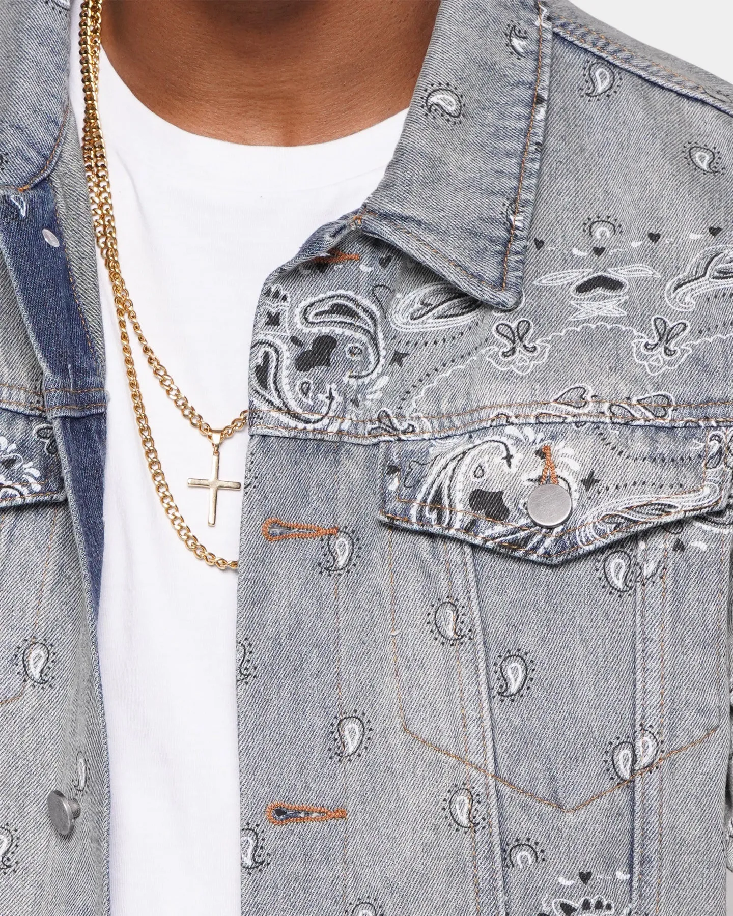 XXIII Turine Paisley Denim Jacket Blue